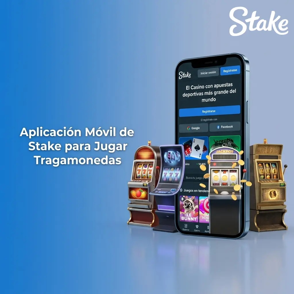 Aplicación móvil de Stake para tragamonedas en iOS y Android con interfaz táctil optimizada y catálogo completo