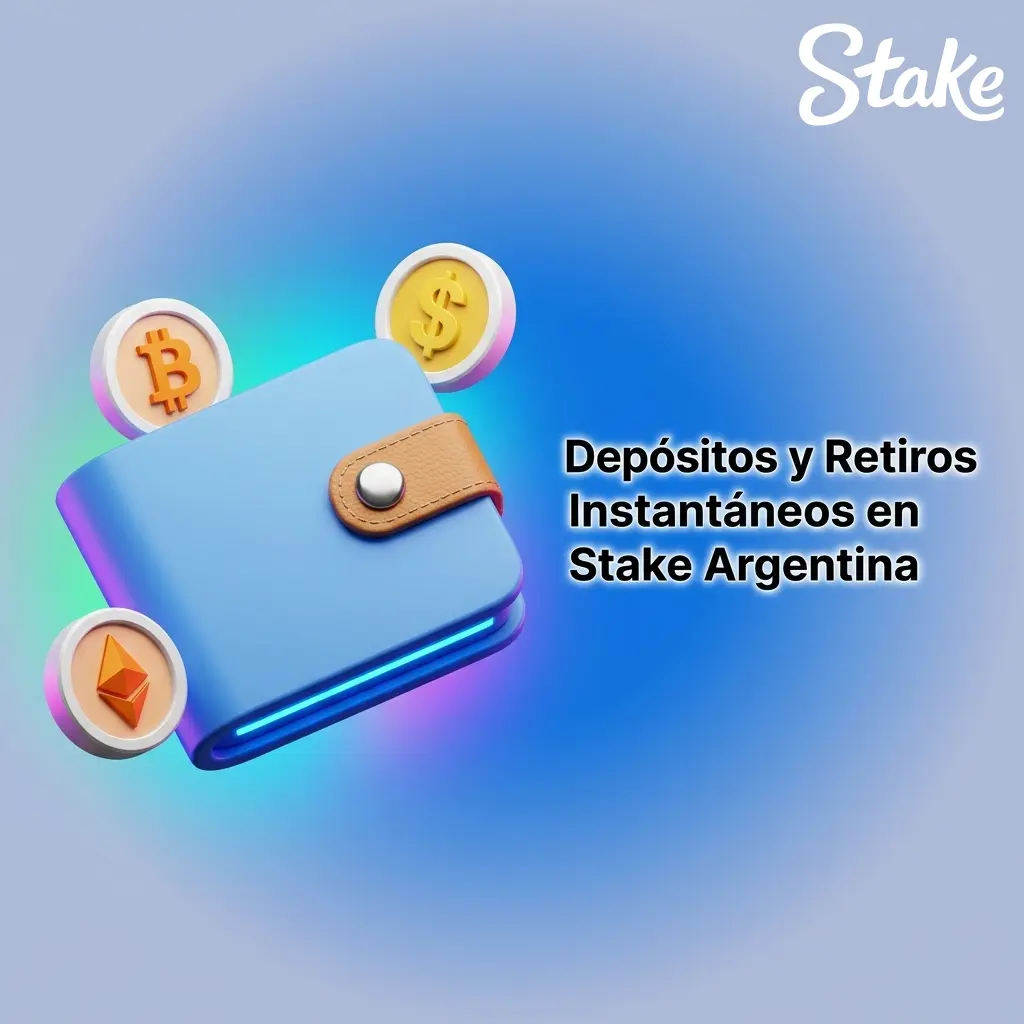 Depósitos y retiros instantáneos en Stake Argentina con criptomonedas como BTC, ETH y USDT vía blockchain