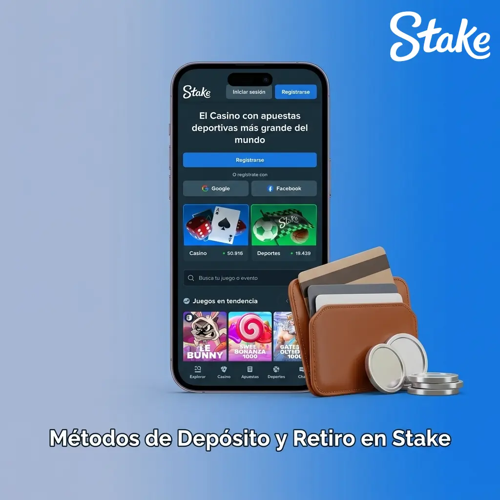 Métodos de depósito y retiro en Stake: tarjetas, billeteras digitales y criptomonedas disponibles