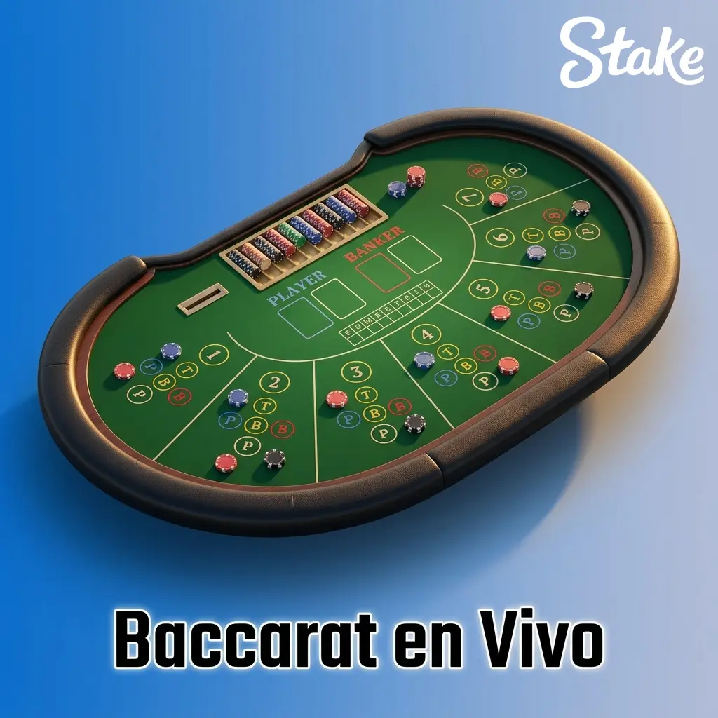 Mesa de baccarat en vivo con crupier repartiendo cartas en casino online Stake