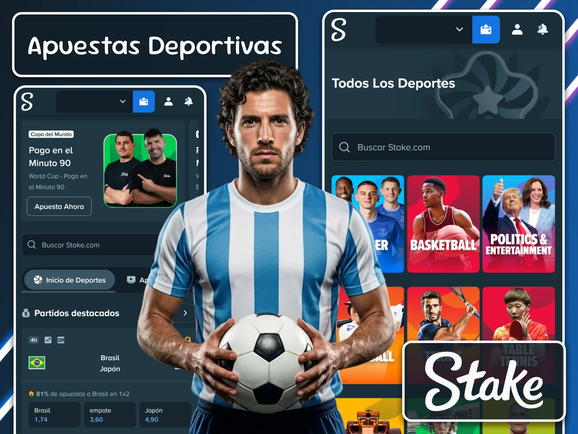 Lleva tus deportes favoritos en el bolsillo y realiza apuestas deportivas en la aplicación de Stake con cuotas que se actualizan cada segundo.