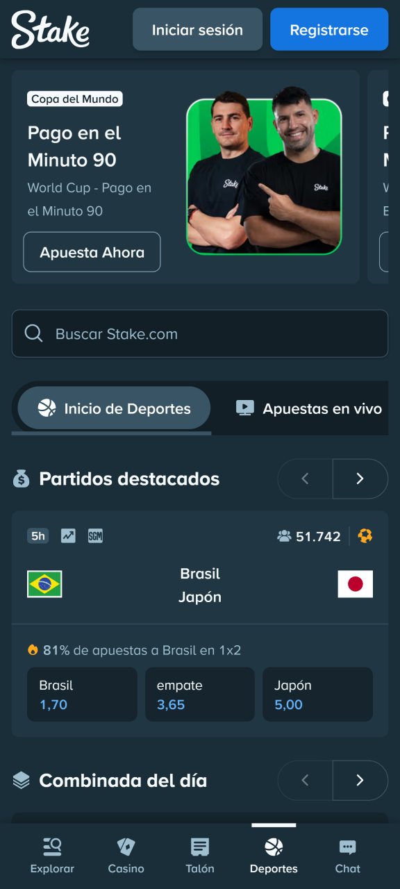 Disfruta de las apuestas deportivas en la aplicación de Stake.
