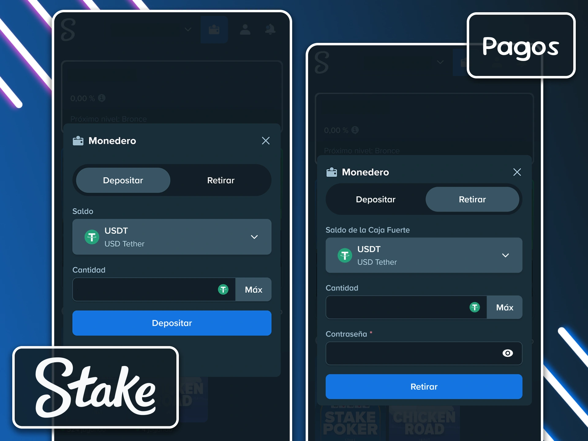 Gestiona tus fondos directamente consultando las opciones de pago en la aplicación de Stake.