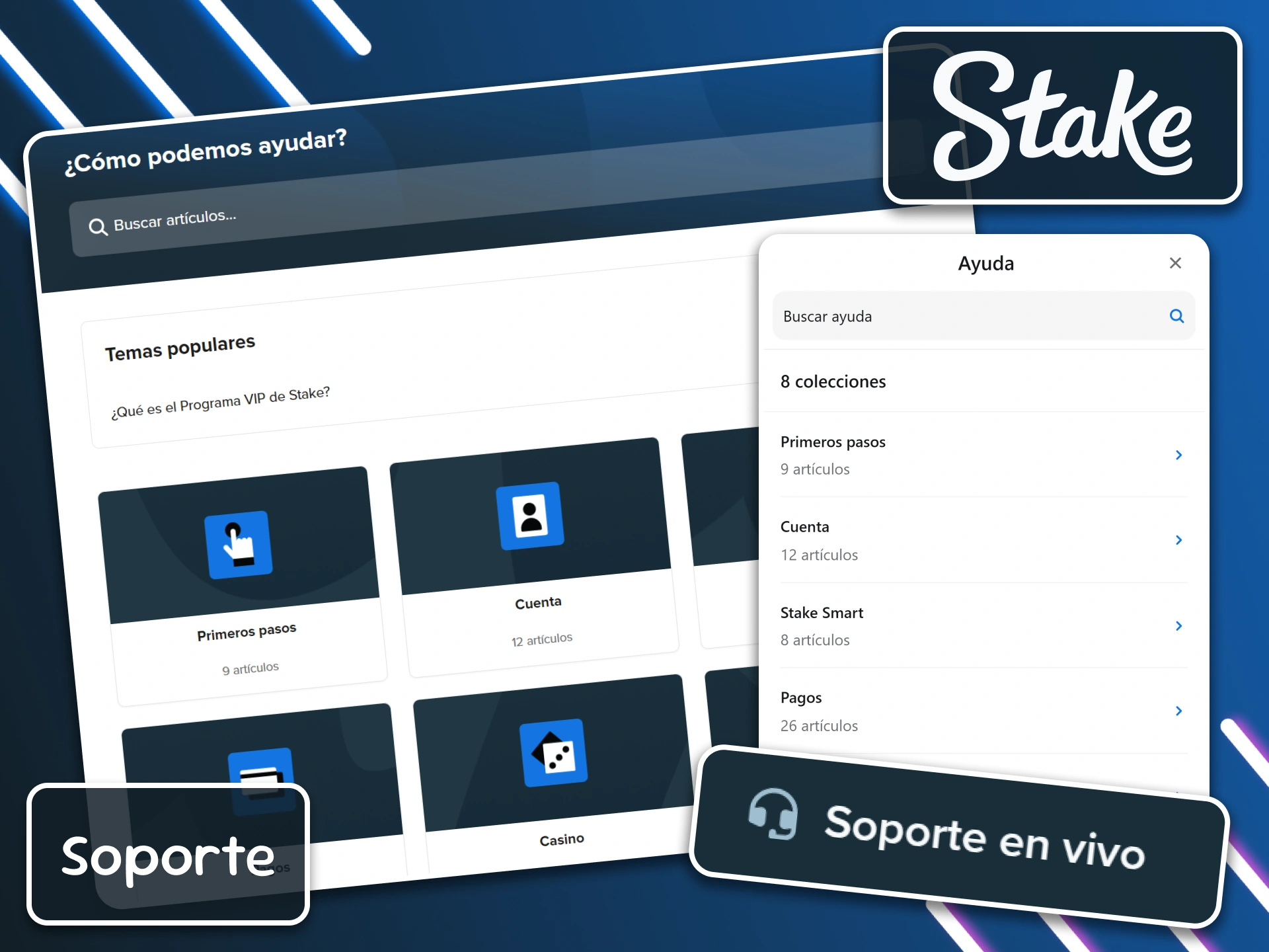 Obtén respuestas inmediatas a cualquier duda técnica o financiera con el servicio de atención al cliente de Stake Online.