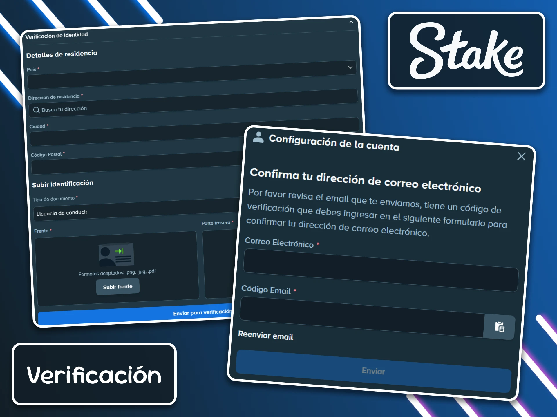 Completa el proceso de verificación de la cuenta de Stake para poder realizar retiradas ilimitadas y proteger tu perfil.
